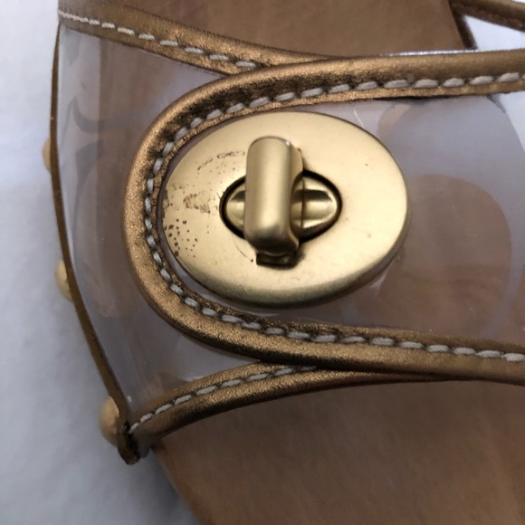 COACH Gold Toned Clog Heel Women's Shoe. Size 8.5 - Picture 8 of 8